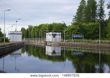 SAIMAA CANAL, FINLAND - JUNE 14, 2015: Gateway 