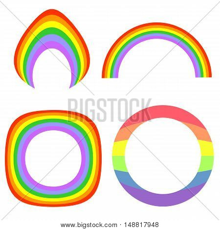Set photograph frames. Rainbow. circle. vector illustration.