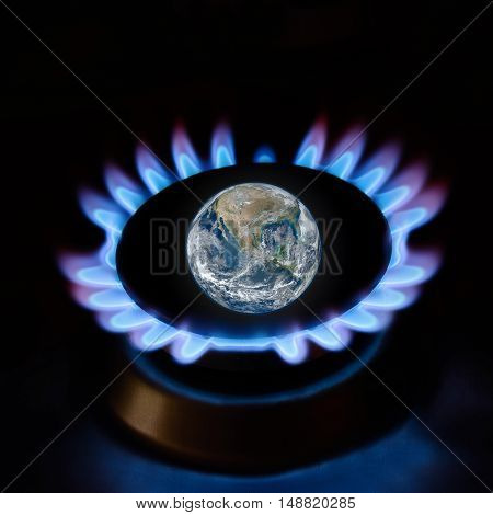 Ecology and gas for save the Earth. Elements of this image furnished by NASA.