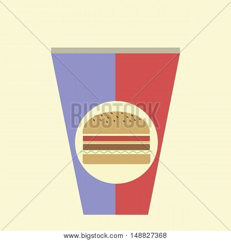 Fast food. Hamburger. symbol, icon, emblem. Vector illustration.