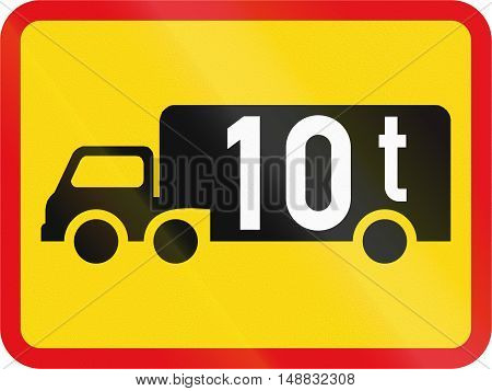 Temporary Road Sign Used In The African Country Of Botswana - The Primary Sign Applies To Goods Vehi