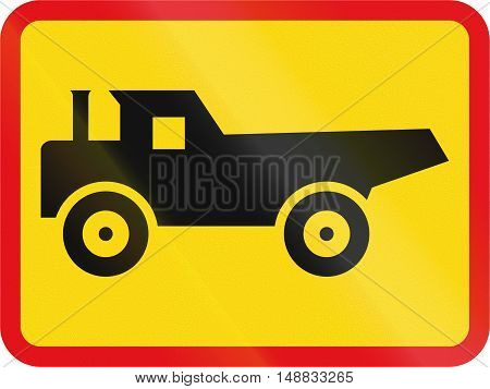 Temporary Road Sign Used In The African Country Of Botswana - The Primary Sign Applies To Constructi