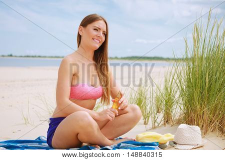 Woman With Sun Oil.
