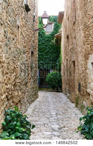 Peratallada, medieval town in Catalunya, Spain in September