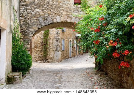 Peratallada, medieval town in Catalunya, Spain in September