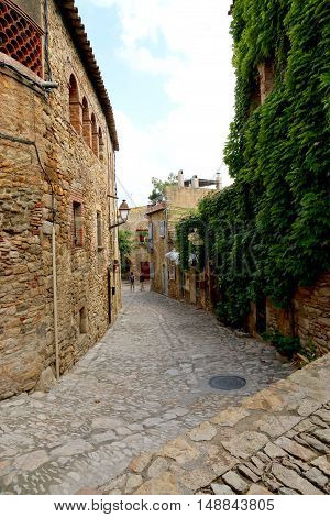 Peratallada, medieval town in Catalunya, Spain in September