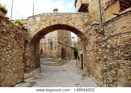 Peratallada, medieval town in Catalunya, Spain in September