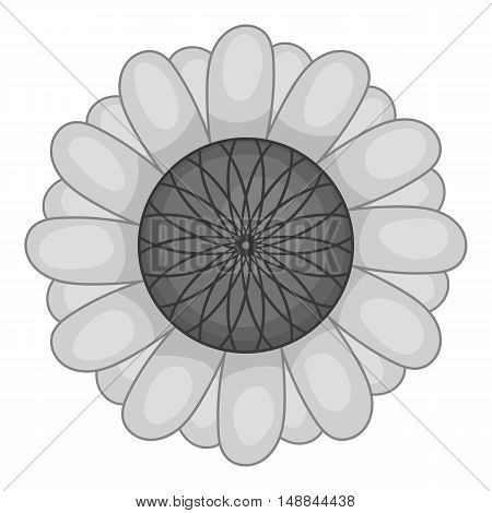 Flower icon in black monochrome style isolated on white background. Flora symbol vector illustration