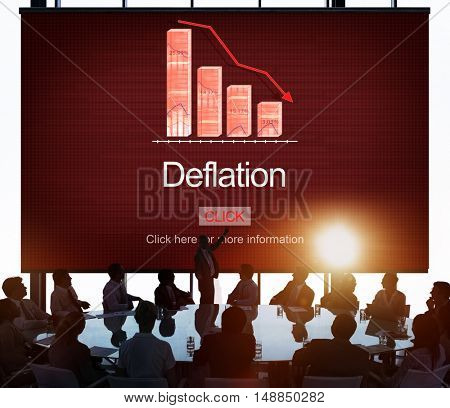 Deflation Bounce Currency Economy Financial Concept
