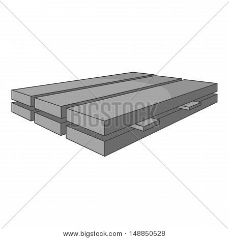 Processed wooden logs icon in black monochrome style isolated on white background. Felling symbol vector illustration