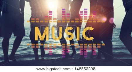 Audio Digital Equalizer Music Tunes Sound Wave Graphic Concept