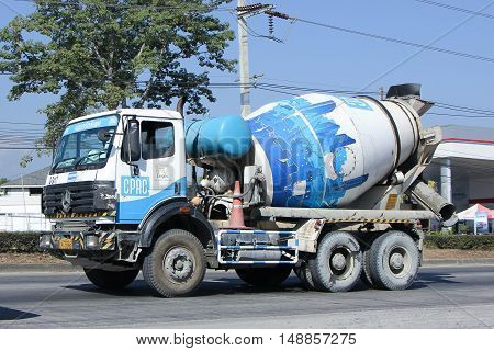 CHIANG MAI, THAILAND - JANUARY 6 2015:  Concrete truck of CPAC Concrete product company. Photo at road no.121 about 8 km from downtown Chiangmai, thailand.