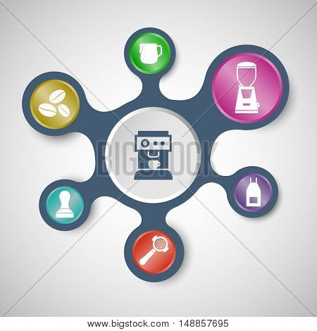 Barista infographic templates with connected metaballs, stock vector