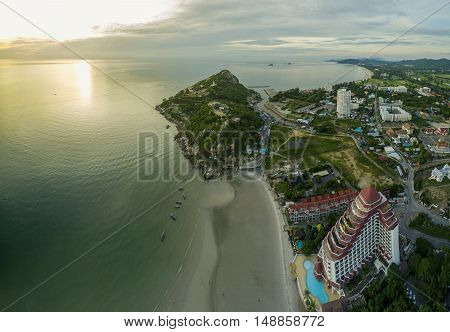 aerial view of khao takeib hua hin prachuapkirikhan southern of thailand important traveling destination