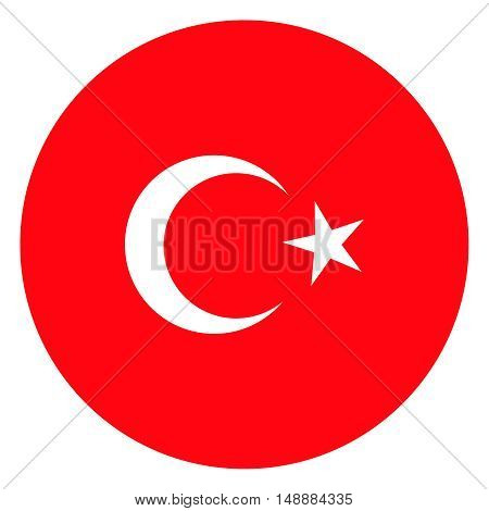 round flag of turkey vector stock illustration