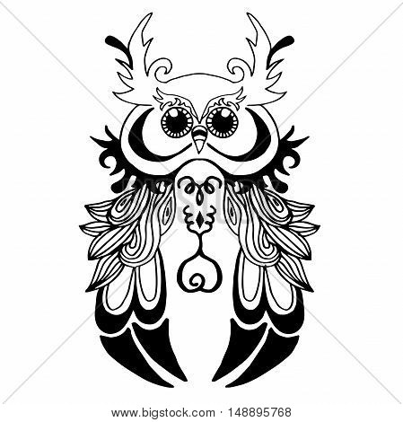 Very High quality original owl or filin for coloring or tattoo