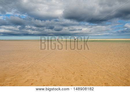 The famous lagoon in Risco El Paso at Playas de Sotavento Fuerteventura