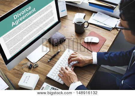Divorce Agreement Decree Document Break up Concept