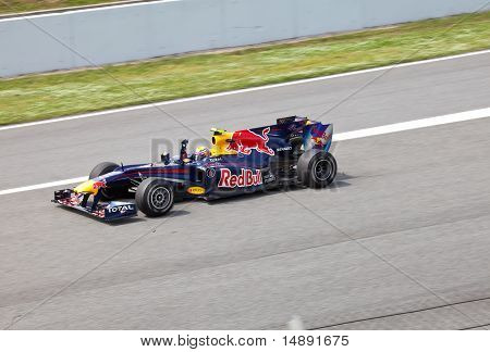 The racer of a of RBR-Renault on finish during The Formula 1 Grand Prix at autodrome 