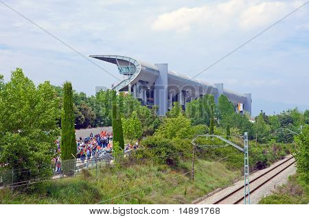 BARCELONA- MAY 9: Spectators on tribunes on The Formula 1 Grand Prix on may 9 2010 in Barcelona Spai