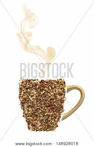 Cup of tea made from real cinnamon ginge cloves and ceramic handle