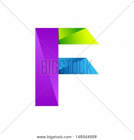F letter one line colorful logo. Vector design template elements an icon for your application or company