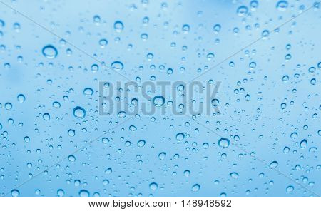 Close-up of water drops on glass surface as background