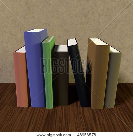 Set of different books. 3d render illustration.