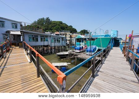 Tai O Fishing Village of Lantau Island in Hong Kong, China.