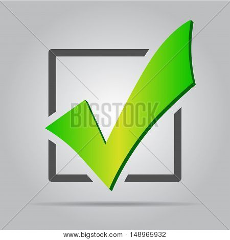 Vector drawing of a tick mark, indicating a positive response