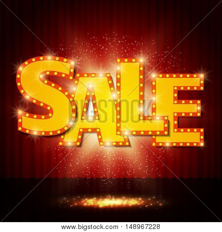 Shining Sale On Red Curtain