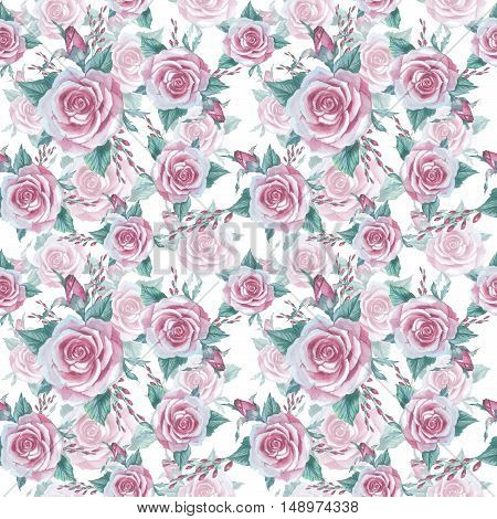 Wildflower rose flower pattern in a watercolor style isolated. Full name of the plant: rose platyrhodon rosa. Aquarelle flower could be used for background texture pattern frame or border.