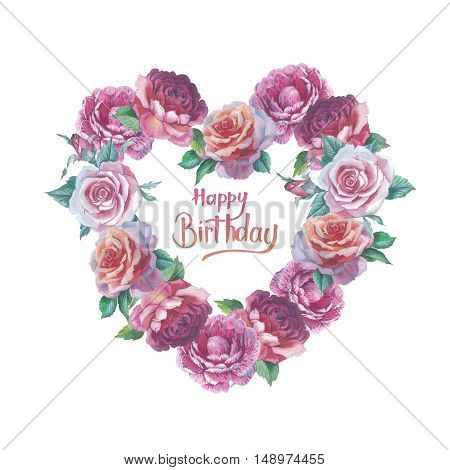 Wildflower rose flower wreath in a watercolor style isolated. Full name of the plant: rose platyrhodon rosa. Aquarelle flower could be used for background texture pattern frame or border.