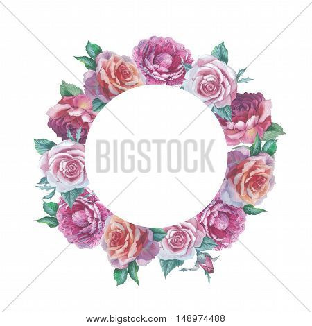 Wildflower rose flower frame in a watercolor style isolated. Full name of the plant: rose platyrhodon rosa. Aquarelle flower could be used for background texture pattern frame or border.