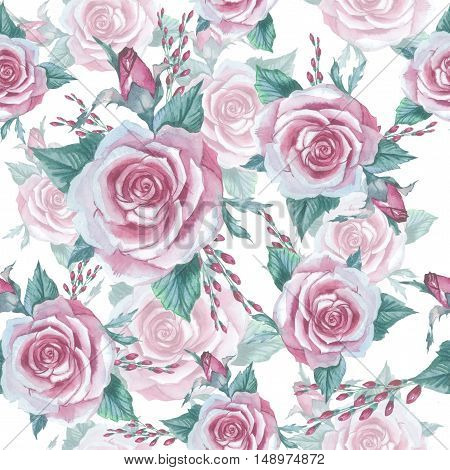 Wildflower rose flower pattern in a watercolor style isolated. Full name of the plant: rose platyrhodon rosa. Aquarelle flower could be used for background texture pattern frame or border.