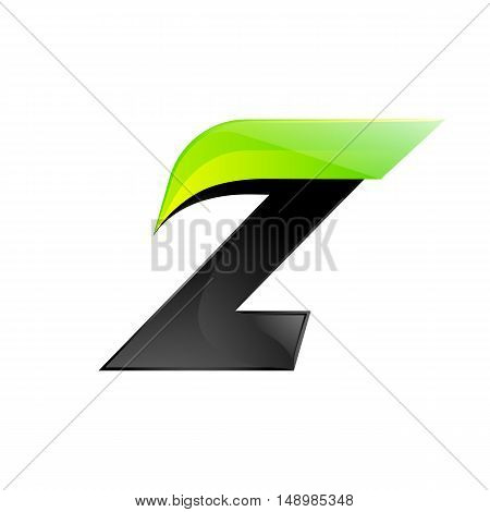 Z letter black and green logo design Fast speed design template elements for application.