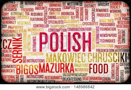 Polish Food and Cuisine Menu Background with Local Dishes