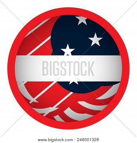 Isaolated Empty American Campaign Button. Vector Illustration Design