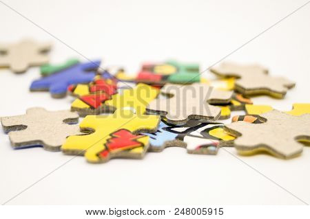 Puzzle Piece For Make Picture. Only One Side Have Picture.