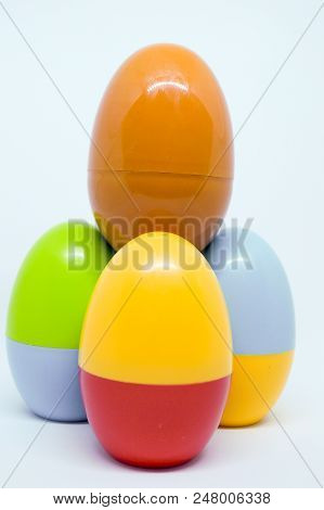 Egg Toys Made With  Plastic And Open Inside You Can Put Some Mini Toy To Surprise.