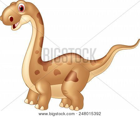 Cute Dinosaur Cartoon Isolated On White Background