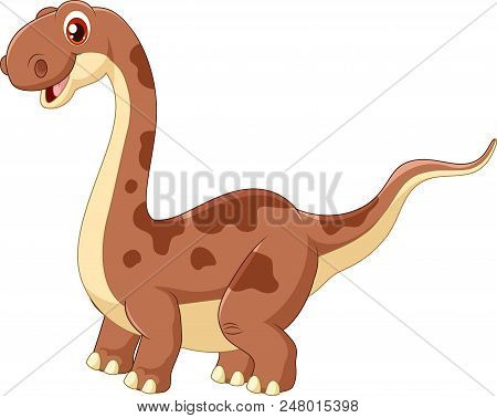 Adorable Cute Dinosaur Isolated On White Background