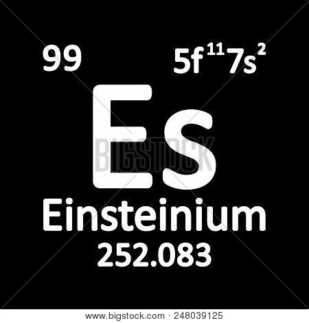 Periodic Table Element Einsteinium Icon On White Background. Vector Illustration.