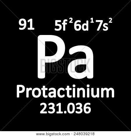 Periodic Table Element Protactinium Icon On White Background. Vector Illustration.