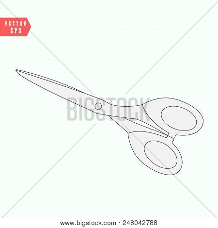 Scissors Icon. Cutting Scissors Icon. Vector Illustration. Isolated On White Background. Web Design 