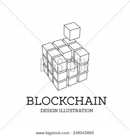 Blockchain Vector Illustration In The Form Of Cubes. Block Chain Logo Design. The Concept Of Informa