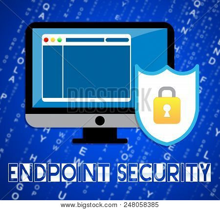 Endpoint Security Safe System Protection 2D Illustration