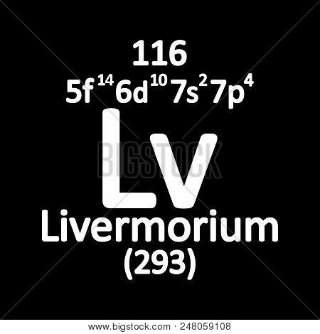 Periodic Table Element Livermorium Icon. Vector Illustration.