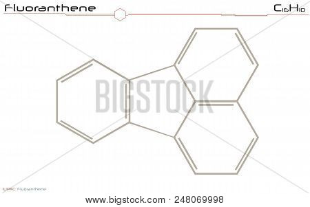 Large And Detailed Infographic Of The Molecule Of Fluoranthene.