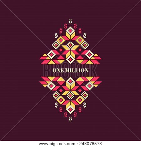 Decorative Element In Retro Style. Vector Calligraphic Template. Line Art Design For Invitations, Po